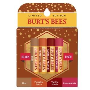 Limited Edition Burt’s Bees Fall Flavors Lip Balm 4 Pack